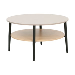 pak-225-000102-1 ΤΡΑΠΕΖΙ ΣΑΛΟΝΙΟΥ KODY PAKOWORLD CAPPUCCINO ΜΕ ΜΑΥΡΟ ΜΕΤΑΛΛΟ Φ80X45ΕΚ
