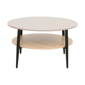 pak-225-000102-2 ΤΡΑΠΕΖΙ ΣΑΛΟΝΙΟΥ KODY PAKOWORLD CAPPUCCINO ΜΕ ΜΑΥΡΟ ΜΕΤΑΛΛΟ Φ80X45ΕΚ