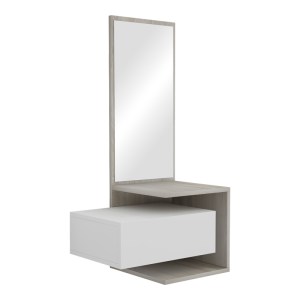 pak-230-000054 TΟΥΑΛΕΤΑ ΚΡΕΒΑΤΟΚΑΜΑΡΑΣ KENDI PAKOWORLD ΚΡΕΜΑΣΤΗ ΜΕ ΚΑΘΡΕΠΤΗ ΣΕ ΛΕΥΚΟ-SONOMA ΑΠΟΧΡΩΣΗ 49.1X31.3X90ΕΚ