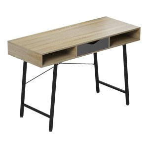 pak-230-000061-3 ΓΡΑΦΕΙΟ ΕΡΓΑΣΙΑΣ KOMO PAKOWORLD ΣΕ SONOMA-ΓΚΡΙ ΑΠΟΧΡΩΣΗ ΜΕ ΜΑΥΡΑ ΜΕΤΑΛΛΙΚΑ ΠΟΔΙΑ 120X48X76ΕΚ