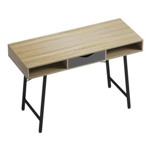 pak-230-000061-4 ΓΡΑΦΕΙΟ ΕΡΓΑΣΙΑΣ KOMO PAKOWORLD ΣΕ SONOMA-ΓΚΡΙ ΑΠΟΧΡΩΣΗ ΜΕ ΜΑΥΡΑ ΜΕΤΑΛΛΙΚΑ ΠΟΔΙΑ 120X48X76ΕΚ