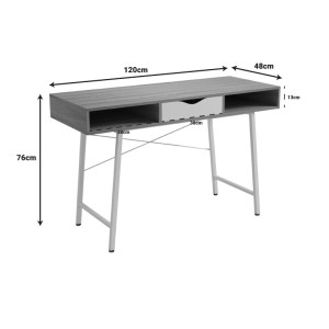 pak-230-000061-5 ΓΡΑΦΕΙΟ ΕΡΓΑΣΙΑΣ KOMO PAKOWORLD ΣΕ SONOMA-ΓΚΡΙ ΑΠΟΧΡΩΣΗ ΜΕ ΜΑΥΡΑ ΜΕΤΑΛΛΙΚΑ ΠΟΔΙΑ 120X48X76ΕΚ