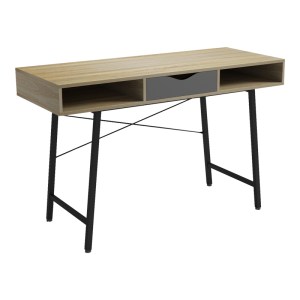 pak-230-000061 ΓΡΑΦΕΙΟ ΕΡΓΑΣΙΑΣ KOMO PAKOWORLD ΣΕ SONOMA-ΓΚΡΙ ΑΠΟΧΡΩΣΗ ΜΕ ΜΑΥΡΑ ΜΕΤΑΛΛΙΚΑ ΠΟΔΙΑ 120X48X76ΕΚ