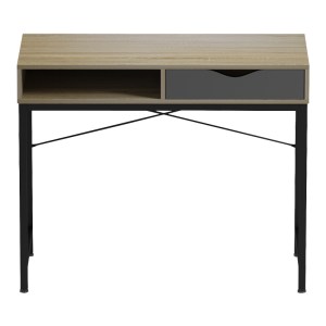 pak-230-000063-1 ΓΡΑΦΕΙΟ ΕΡΓΑΣΙΑΣ KAMA PAKOWORLD ΣΕ SONOMA-ΓΚΡΙ ΑΠΟΧΡΩΣΗ ΜΕ ΜΑΥΡΑ ΜΕΤΑΛΛΙΚΑ ΠΟΔΙΑ 95X48X76ΕΚ