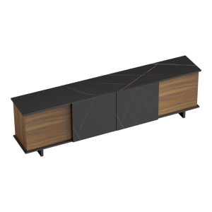 pak-230-000071-3 ΕΠΙΠΛΟ ΤΗΛΕΟΡΑΣΗΣ ZAFORE PAKOWORLD ΚΑΡΥΔΙ - ΜΑΥΡΟ ΜΑΡΜΑΡΟΥ 180X33X50ΕΚ