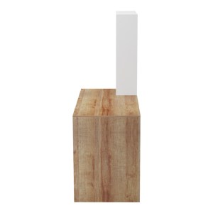 pak-230-000076-5 ΓΡΑΦΕΙΟ ΕΡΓΑΣΙΑΣ BIVORO ΜΕ ΡΑΦΙΕΡΑ PAKOWORLD ΣΕ OAK -ΛΕΥΚΗ ΑΠΟΧΡΩΣΗ 140X55X150ΕΚ