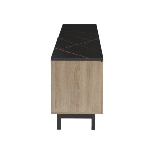 pak-230-000079-4 ΕΠΙΠΛΟ ΤΗΛΕΟΡΑΣΗΣ KASANDRA PAKOWORLD ΣΕ ΜΑΥΡΟ ΜΑΡΜΑΡΟΥ-SONOMA ΑΠΟΧΡΩΣΗ 180X35X48.5ΕΚ