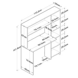 pak-230-000081-6 ΓΡΑΦΕΙΟ ΜΕ ΒΙΒΛΙΟΘΗΚΗ JANSON PAKOWORLD ΣΕ ΛΕΥΚΗ ΑΠΟΧΡΩΣΗ 113.2X40X141.8ΕΚ