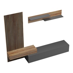 pak-230-000090-4 ΣΥΝΘΕΤΟ ΣΑΛΟΝΙΟΥ LITENDE PAKOWORLD ΣΕ ΑΝΘΡΑΚΙ-OAK ΑΠΟΧΡΩΣΗ 249.4X42.2X199.5ΕΚ