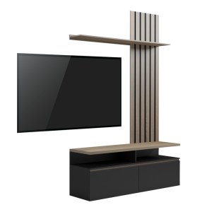 pak-230-000099 ΣΥΝΘΕΤΟ ΣΑΛΟΝΙΟΥ PERLENTO PAKOWORLD ΣΕ ΜΑΥΡΟ ΜΕ SONOMA ΑΠΟΧΡΩΣΗ 140X41X219.5ΕΚ