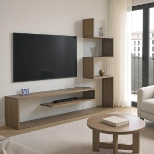 pak-230-000101 ΕΠΙΠΛΟ ΤΗΛΕΟΡΑΣΗΣ ΜΕ ΒΙΒΛΙΟΘΗΚΗ CAZENDA PAKOWORLD ΣΕ SONOMA ΜΕ ΛΕΥΚΗ ΑΠΟΧΡΩΣΗ 160X29X126ΕΚ