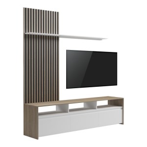 pak-230-000103 ΣΥΝΘΕΤΟ ΣΑΛΟΝΙΟΥ DELFINA PAKOWORLD ΣΕ SONOMA ΜΕ ΛΕΥΚΗ ΑΠΟΧΡΩΣΗ 190X40X199.5ΕΚ