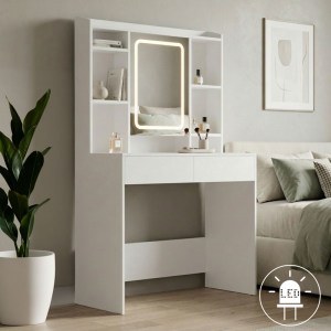 pak-230-000114 ΤΟΥΑΛΕΤΑ ΚΡΕΒΑΤΟΚΑΜΑΡΑΣ EFILIA PAKOWORLD ΜΕ LED ΣΕ ΛΕΥΚΗ ΑΠΟΧΡΩΣΗ 90X40X145ΕΚ