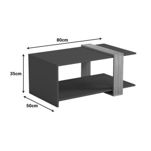 pak-230-000123-5 ΤΡΑΠΕΖΙ ΣΑΛΟΝΙΟΥ MASASI PAKOWORLD ΑΝΘΡΑΚΙ - SONOMA 80X50X35ΕΚ
