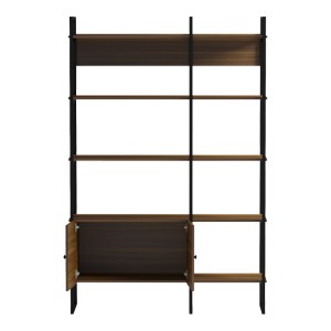 pak-230-000128-1 ΒΙΒΛΙΟΘΗΚΗ RHOMBO PAKOWORLD ΚΑΡΥΔΙ-ΜΑΥΡΟ 120X35X180ΕΚ
