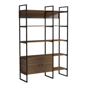 pak-230-000128 ΒΙΒΛΙΟΘΗΚΗ RHOMBO PAKOWORLD ΚΑΡΥΔΙ-ΜΑΥΡΟ 120X35X180ΕΚ