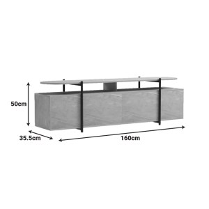 pak-230-000129-7 ΕΠΙΠΛΟ ΤΗΛΕΟΡΑΣΗΣ MEDOUSA PAKOWORLD SONOMA - ΜΑΥΡΗ ΟΨΗ ΜΑΡΜΑΡΟΥ 160X35.5X50ΕΚ