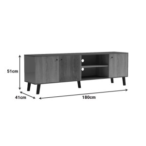 pak-230-000131-7 ΕΠΙΠΛΟ ΤΗΛΕΟΡΑΣΗΣ TUSCANY PAKOWORLD SONOMA-ΑΝΘΡΑΚΙ 180X41X51ΕΚ