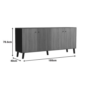 pak-230-000133-7 ΜΠΟΥΦΕΣ TUSCANY PAKOWORLD SONOMA-ΑΝΘΡΑΚΙ 180X40X78.6ΕΚ