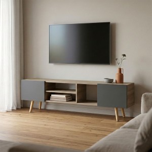 pak-230-000145 ΕΠΙΠΛΟ ΤΗΛΕΟΡΑΣΗΣ OSCLO PAKOWORLD SONOMA-ΑΝΘΡΑΚΙ 160X30X53.5ΕΚ