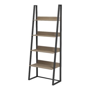 pak-230-000156-2 ΒΙΒΛΙΟΘΗΚΗ-ΡΑΦΙΕΡΑ ALFA PAKOWORLD SONOMA-ΜΑΥΡΟ ΜΕΤΑΛΛΟ 75X36X185ΕΚ