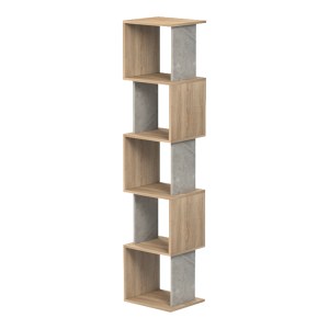 pak-230-000174-3 ΒΙΒΛΙΟΘΗΚΗ CUBIK PAKOWORLD SONOMA- ΓΚΡΙ ΜΠΕΖ ΟΨΗ ΜΑΡΜΑΡΟΥ 35X30X161ΕΚ