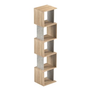 pak-230-000174-4 ΒΙΒΛΙΟΘΗΚΗ CUBIK PAKOWORLD SONOMA- ΓΚΡΙ ΜΠΕΖ ΟΨΗ ΜΑΡΜΑΡΟΥ 35X30X161ΕΚ
