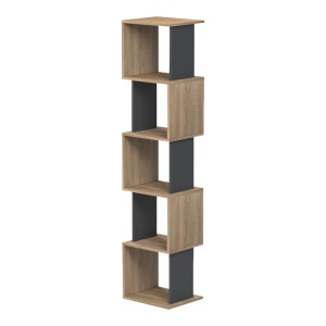 pak-230-000175-2 ΒΙΒΛΙΟΘΗΚΗ CUBIK PAKOWORLD SONOMA- ΑΝΘΡΑΚΙ 35X30X161ΕΚ