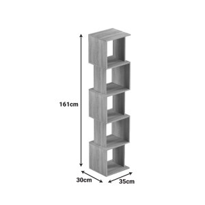pak-230-000175-6 ΒΙΒΛΙΟΘΗΚΗ CUBIK PAKOWORLD SONOMA- ΑΝΘΡΑΚΙ 35X30X161ΕΚ