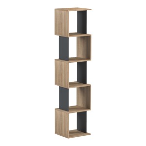 pak-230-000175 ΒΙΒΛΙΟΘΗΚΗ CUBIK PAKOWORLD SONOMA- ΑΝΘΡΑΚΙ 35X30X161ΕΚ