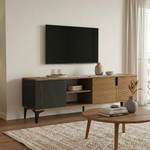 pak-230-000178 ΕΠΙΠΛΟ ΤΗΛΕΟΡΑΣΗΣ RIBA PAKOWORLD ΚΑΡΥΔΙ-ΜΑΥΡΗ ΟΨΗ ΜΑΡΜΑΡΟΥ 180X34X51ΕΚ