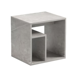 pak-230-000183-2 ΒΟΗΘΗΤΙΚΟ ΤΡΑΠΕΖΙ DOUBLO PAKOWORLD ΓΚΡΙ ΜΠΕΖ ΜΑΡΜΑΡΟΥ 40X35X40ΕΚ