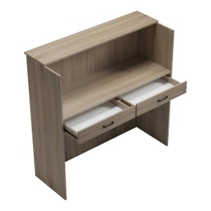 pak-230-000185-1 ΓΡΑΦΕΙΟ RECEPTION OPTIMA PAKOWORLD ΜΕ LED SONOMA-ΑΝΘΡΑΚΙ 110X40X110ΕΚ