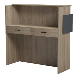 pak-230-000185-2 ΓΡΑΦΕΙΟ RECEPTION OPTIMA PAKOWORLD ΜΕ LED SONOMA-ΑΝΘΡΑΚΙ 110X40X110ΕΚ