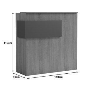 pak-230-000187-6 ΓΡΑΦΕΙΟ RECEPTION OPTIMA PAKOWORLD ΜΕ LED ΛΕΥΚΟ-SONOMA 110X40X110ΕΚ