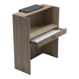 pak-230-000188-1 ΓΡΑΦΕΙΟ RECEPTION ZOWEL PAKOWORLD ΜΕ LED SONOMA-ΑΝΘΡΑΚΙ 90X40X110ΕΚ