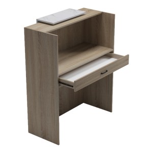 pak-230-000189-1 ΓΡΑΦΕΙΟ RECEPTION ZOWEL PAKOWORLD ΜΕ LED SONOMA-ΛΕΥΚΗ ΟΨΗ ΜΑΡΜΑΡΟΥ 90X40X110ΕΚ