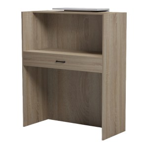 pak-230-000189-2 ΓΡΑΦΕΙΟ RECEPTION ZOWEL PAKOWORLD ΜΕ LED SONOMA-ΛΕΥΚΗ ΟΨΗ ΜΑΡΜΑΡΟΥ 90X40X110ΕΚ