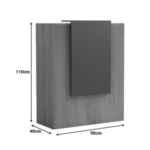 pak-230-000189-7 ΓΡΑΦΕΙΟ RECEPTION ZOWEL PAKOWORLD ΜΕ LED SONOMA-ΛΕΥΚΗ ΟΨΗ ΜΑΡΜΑΡΟΥ 90X40X110ΕΚ