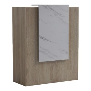pak-230-000189 ΓΡΑΦΕΙΟ RECEPTION ZOWEL PAKOWORLD ΜΕ LED SONOMA-ΛΕΥΚΗ ΟΨΗ ΜΑΡΜΑΡΟΥ 90X40X110ΕΚ