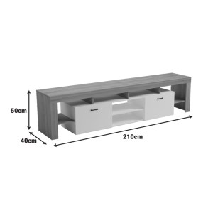 pak-230-000191-7 ΕΠΙΠΛΟ ΤΗΛΕΟΡΑΣΗΣ LINER PAKOWORLD SONOMA-ΛΕΥΚΟ 210X40X50ΕΚ