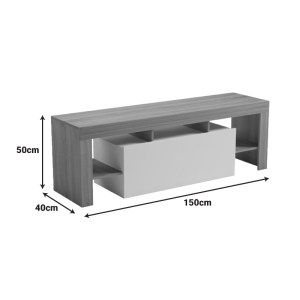 pak-230-000192-7 ΕΠΙΠΛΟ ΤΗΛΕΟΡΑΣΗΣ LINER PAKOWORLD SONOMA-ΛΕΥΚΟ 150X40X50ΕΚ