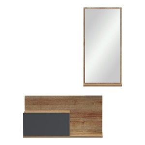 pak-230-000202-4 ΕΠΙΠΛΟ ΕΙΣΟΔΟΥ ΜΕ ΚΑΘΡΕΠΤΗ MIRANDA PAKOWORLD ΣΕ OAK-ΑΝΘΡΑΚΙ ΑΠΟΧΡΩΣΗ 60X30X89.5ΕΚ