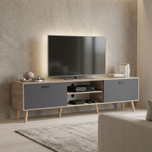 pak-230-000205 ΕΠΙΠΛΟ ΤΗΛΕΟΡΑΣΗΣ GORNA PAKOWORLD SONOMA-ΑΝΘΡΑΚΙ 180X35X48.6ΕΚ