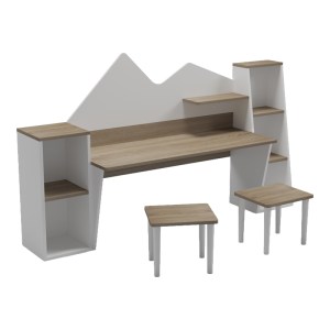 pak-230-000207-2 ΠΑΙΔΙΚΟ ΓΡΑΦΕΙΟ ΜΕ ΣΚΑΜΠΟ DUALTO PAKOWORLD SONOMA-ΛΕΥΚΟ 180X30X93.6ΕΚ
