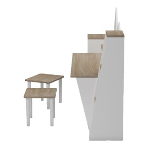 pak-230-000207-3 ΠΑΙΔΙΚΟ ΓΡΑΦΕΙΟ ΜΕ ΣΚΑΜΠΟ DUALTO PAKOWORLD SONOMA-ΛΕΥΚΟ 180X30X93.6ΕΚ