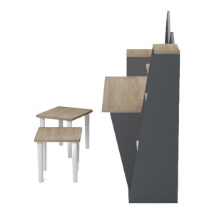 pak-230-000208-3 ΠΑΙΔΙΚΟ ΓΡΑΦΕΙΟ ΜΕ ΣΚΑΜΠΟ DUALTO PAKOWORLD SONOMA-ΑΝΘΡΑΚΙ 180X30X93.6ΕΚ