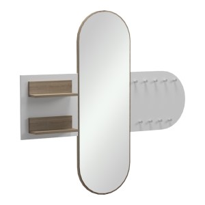 pak-230-000209-1 ΚΡΕΜΑΣΤΡΑ ΜΕ ΚΑΘΡΕΠΤΗ BAUNTY PAKOWORLD SONOMA-ΛΕΥΚΟ 125X11X122ΕΚ