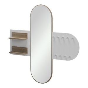 pak-230-000209-3 ΚΡΕΜΑΣΤΡΑ ΜΕ ΚΑΘΡΕΠΤΗ BAUNTY PAKOWORLD SONOMA-ΛΕΥΚΟ 125X11X122ΕΚ