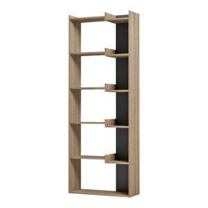 pak-230-000220-2 ΒΙΒΛΙΟΘΗΚΗ CORPUS PAKOWORLD SONOMA - ΑΝΘΡΑΚΙ 61X22X162ΕΚ